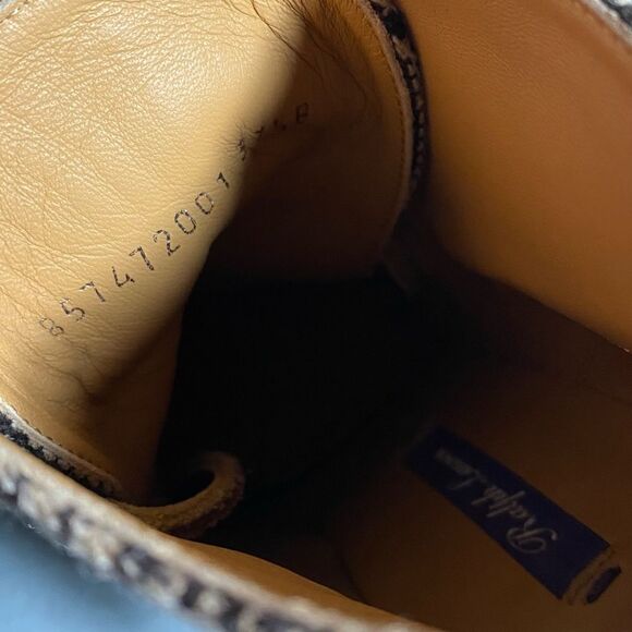 Ralph Lauren Fall 2021 Brown Glen Plaid Wool Flannel Jaylen Bootie - Picture 8 of 16